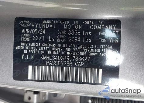 2024 Hyundai Elantra Sel z USA, uszkodzony, nr VIN KMHLS4DG1RU783627